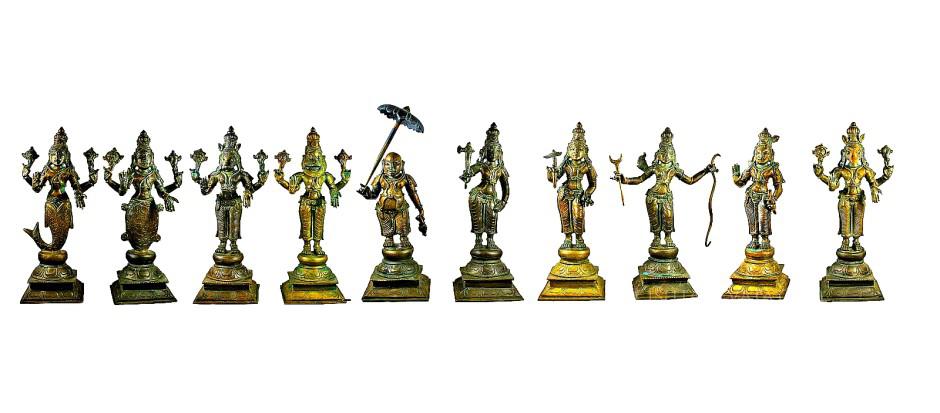 The ten avatars of God Vishnu