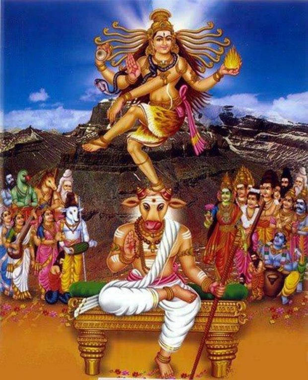 Shiva dancing on Nandi